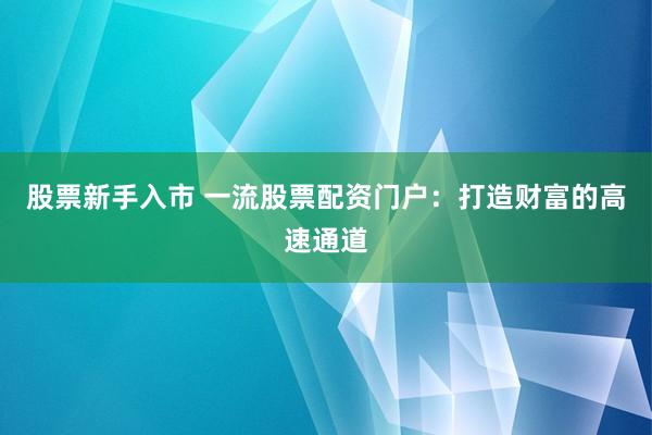 股票新手入市 一流股票配资门户：打造财富的高速通道
