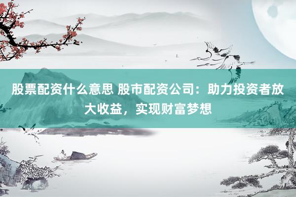 股票配资什么意思 股市配资公司：助力投资者放大收益，实现财富梦想